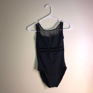 Black leotard with mesh